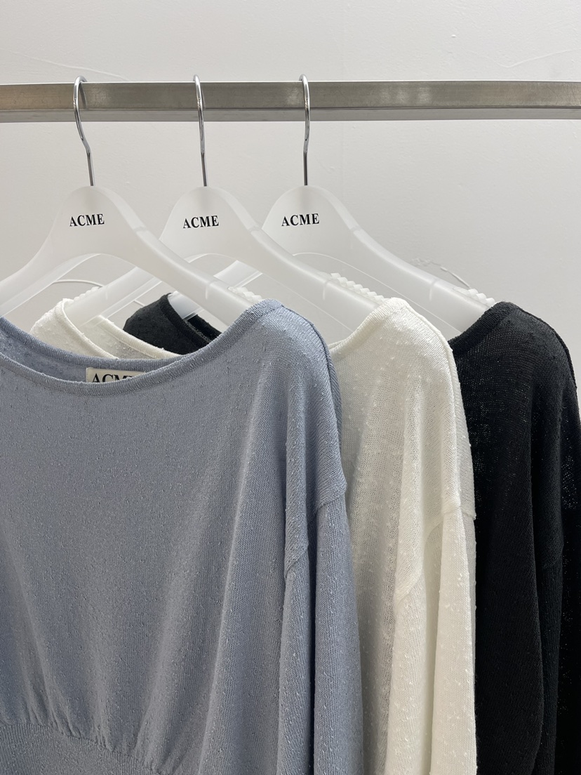 ACME韓國直郵女裝新款推薦時尚熱賣休閑職業26春夏針織衫船領ACME針織衫