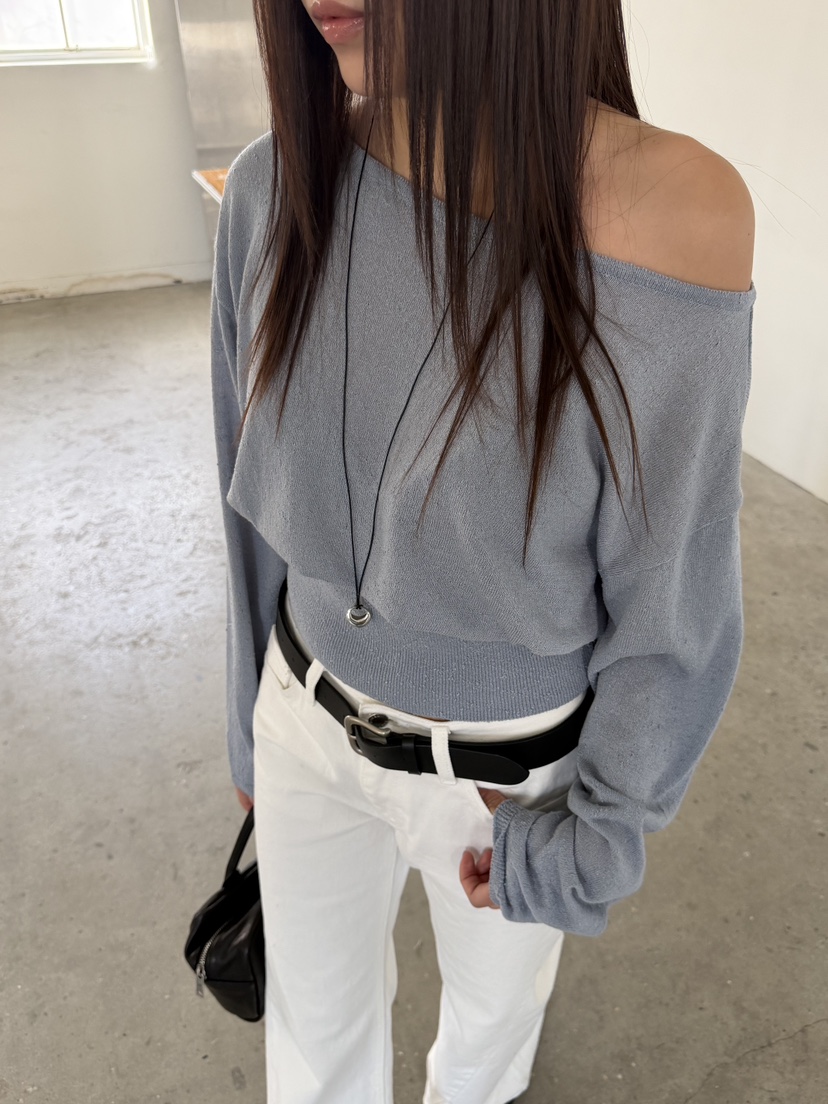 ACME韓國直郵女裝新款推薦時尚熱賣休閑職業26春夏針織衫船領ACME針織衫