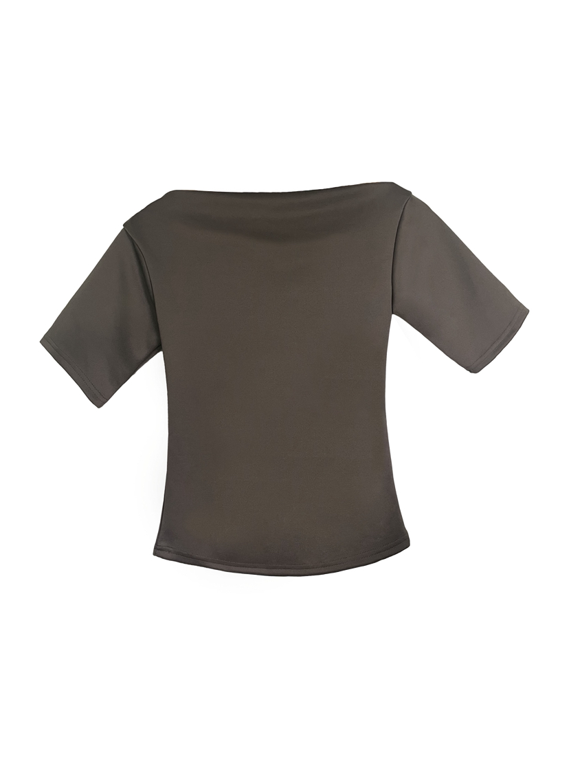 MURREN韓國直郵女士新款時尚熱賣人氣26春夏職業休閑T恤露肩MURRENT恤