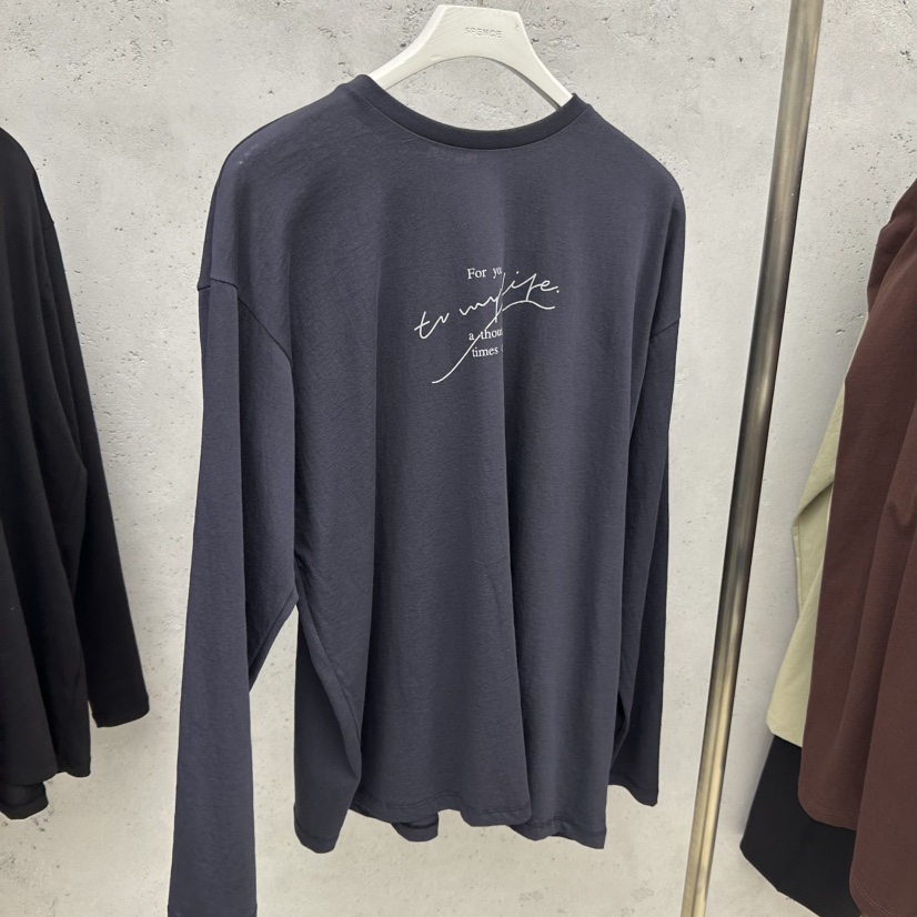 SIXTEEN韓國東大門直郵女裝新款26春夏時尚職業熱賣長袖T恤SIXTEEN長袖T恤圖色4墨色