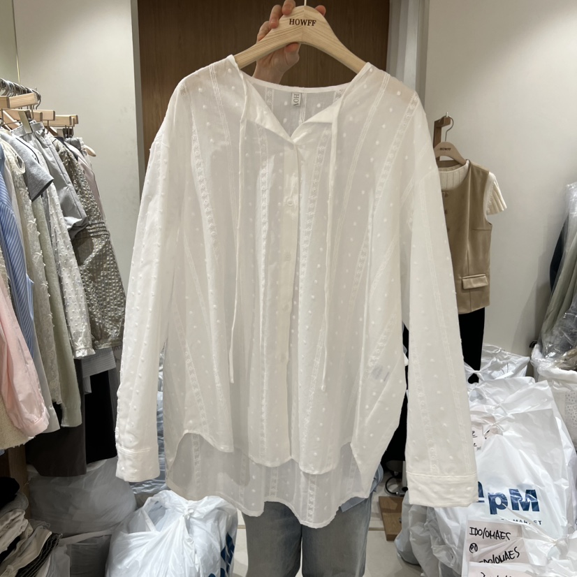 HOWFF韓國東大門直郵女士新款推薦時尚休閑人氣襯衫蕾絲衫鵝HOWFF襯衫/蕾絲衫圖色1
