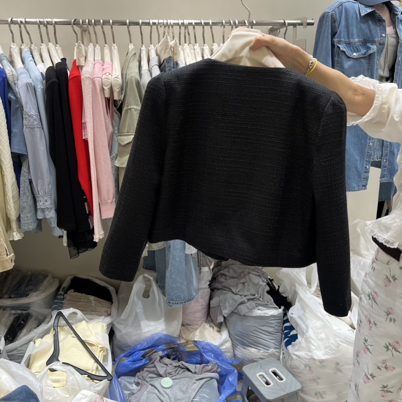 BY FLOW韓國直郵女裝新款熱賣職業時尚26春夏夾克花呢紐扣BY FLOW夾克