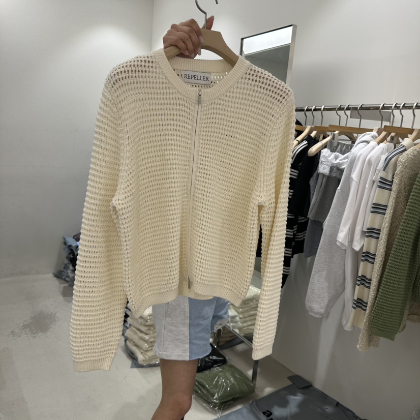 REPELLER韓國直郵實拍女裝新款推薦熱賣26春夏針織衫拉鏈REPELLER針織衫圖色1