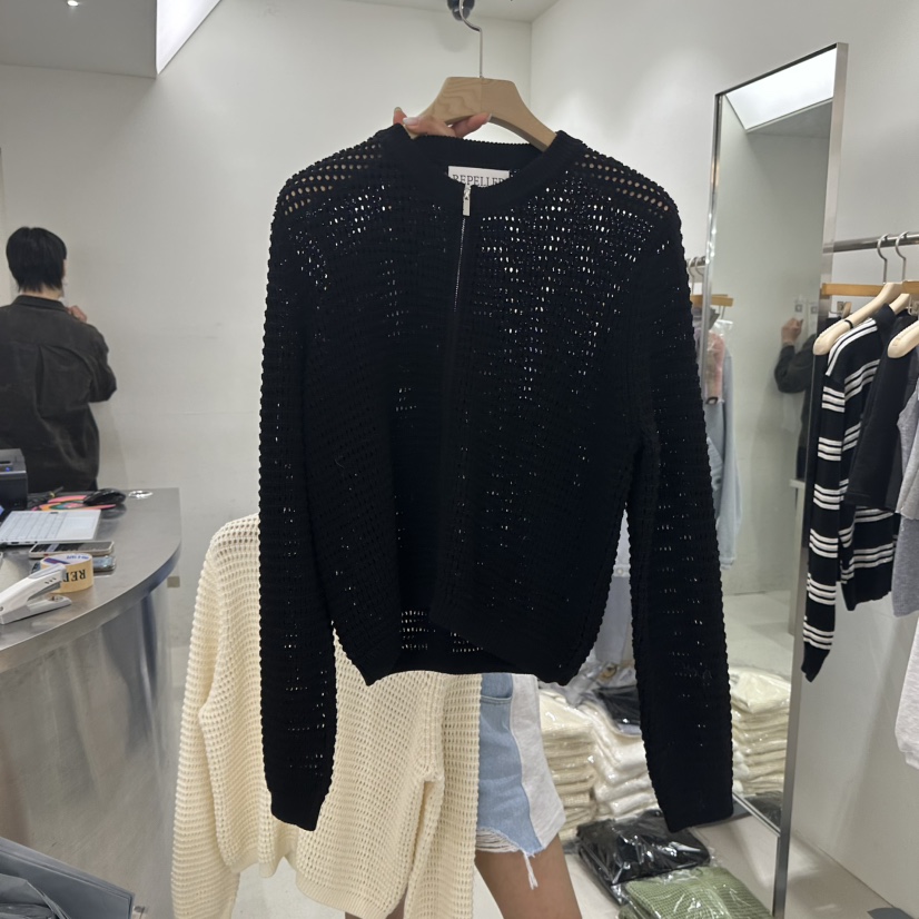 REPELLER韓國直郵實拍女裝新款推薦熱賣26春夏針織衫拉鏈REPELLER針織衫圖色3