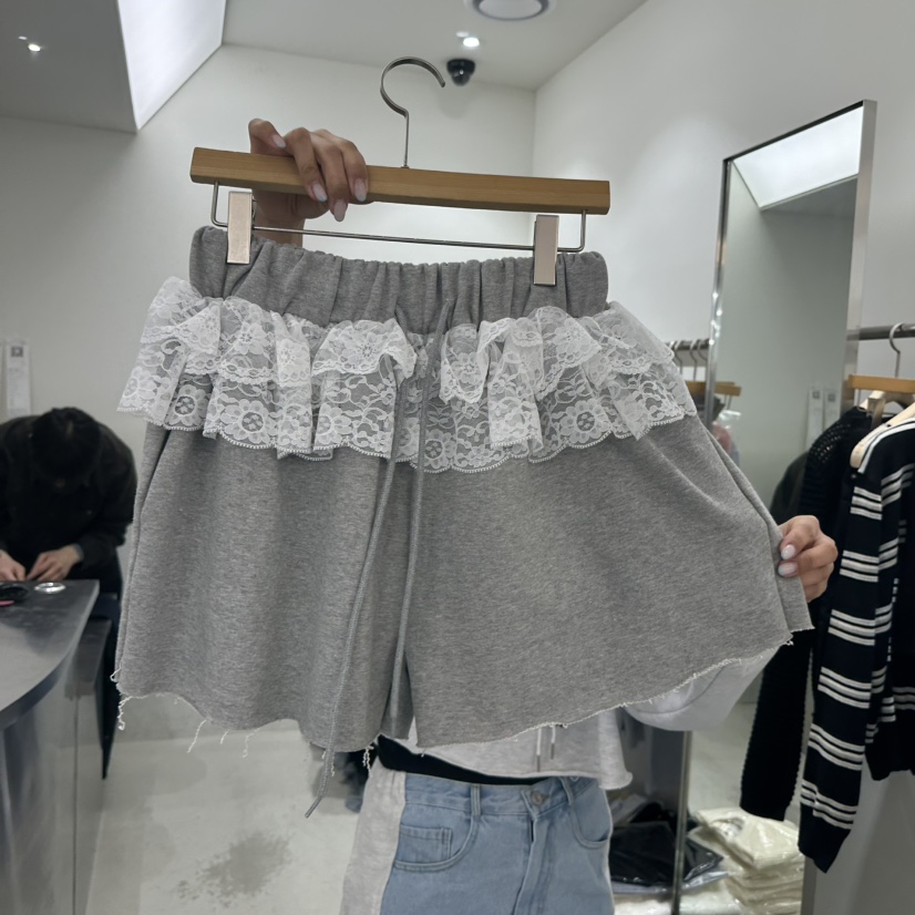 REPELLER韓國直郵女士新款推薦職業26春夏人氣短褲蕾絲花REPELLER短褲圖色1