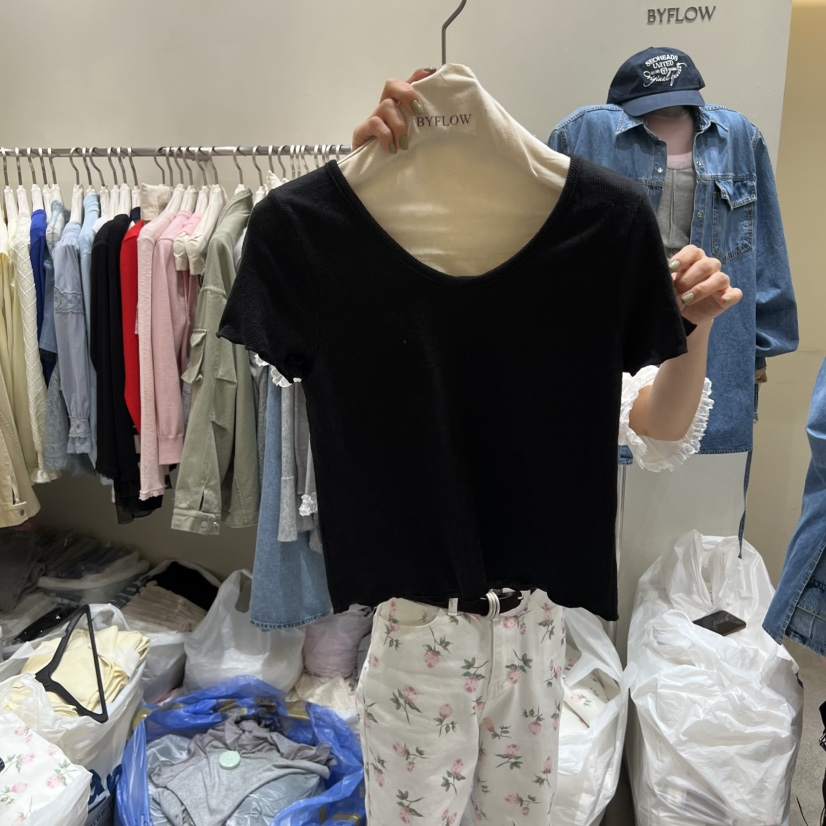 BY FLOW韓國東大門代購女士新品推薦人氣熱賣休閑26春夏T恤BY FLOWT恤圖色1