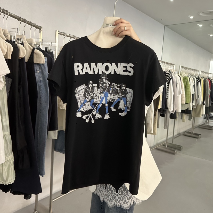 DOUBLE STANDARD/LE SMOKING/MAISONSTAFF韓國直郵實拍女裝新品推薦T恤MAISONSTAFFT恤圖色2