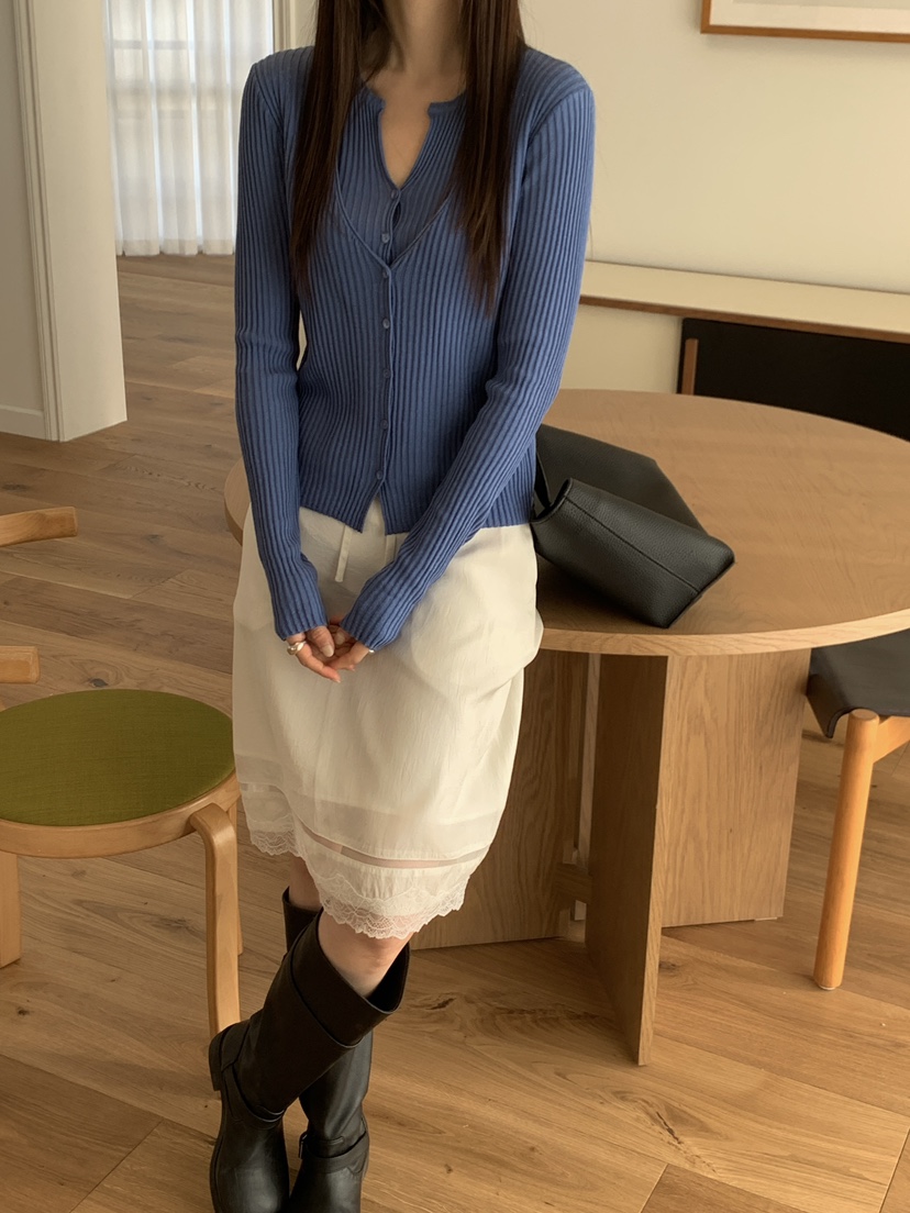 CICI韓國代購女士新款時尚26春夏人氣職業針織衫假兩件開衫Ci Ci針織衫