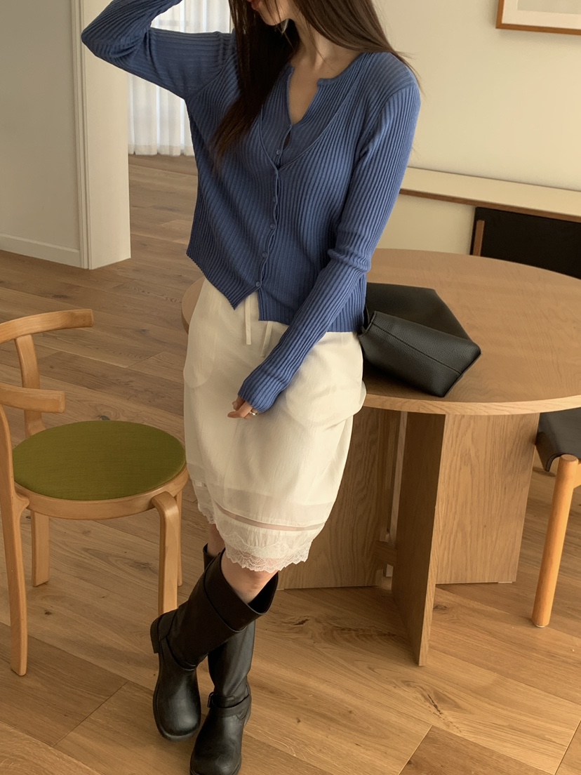 CICI韓國代購女士新款時尚26春夏人氣職業針織衫假兩件開衫Ci Ci針織衫