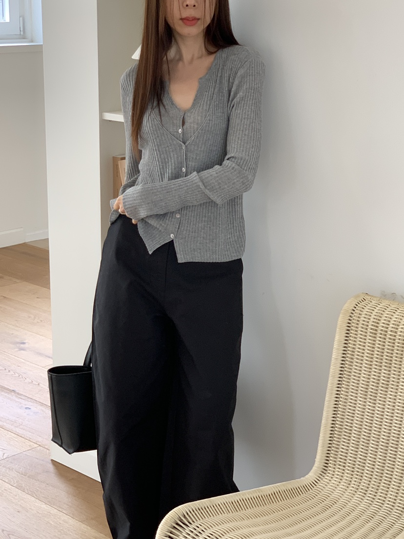 CICI韓國代購女士新款時尚26春夏人氣職業針織衫假兩件開衫Ci Ci針織衫