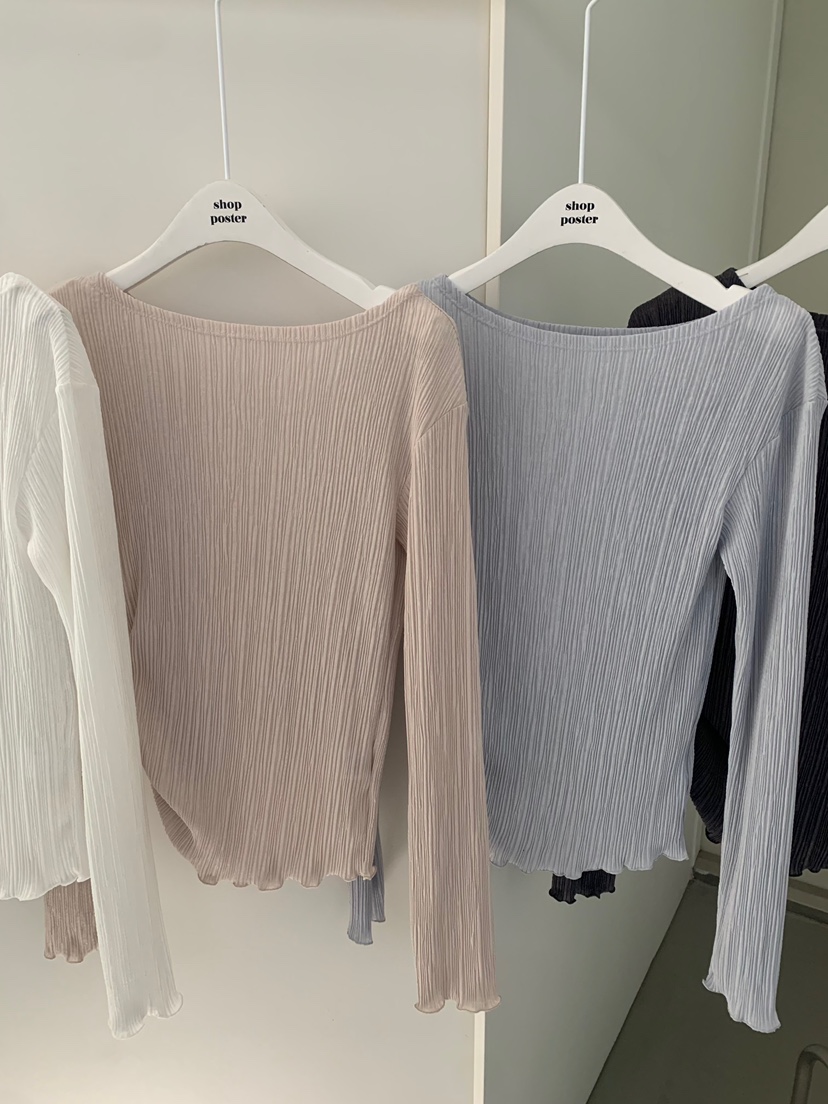 SHOP POSTER韓國東大門代購女士新款時尚職業26春夏長袖T恤SHOP_POSTER長袖T恤