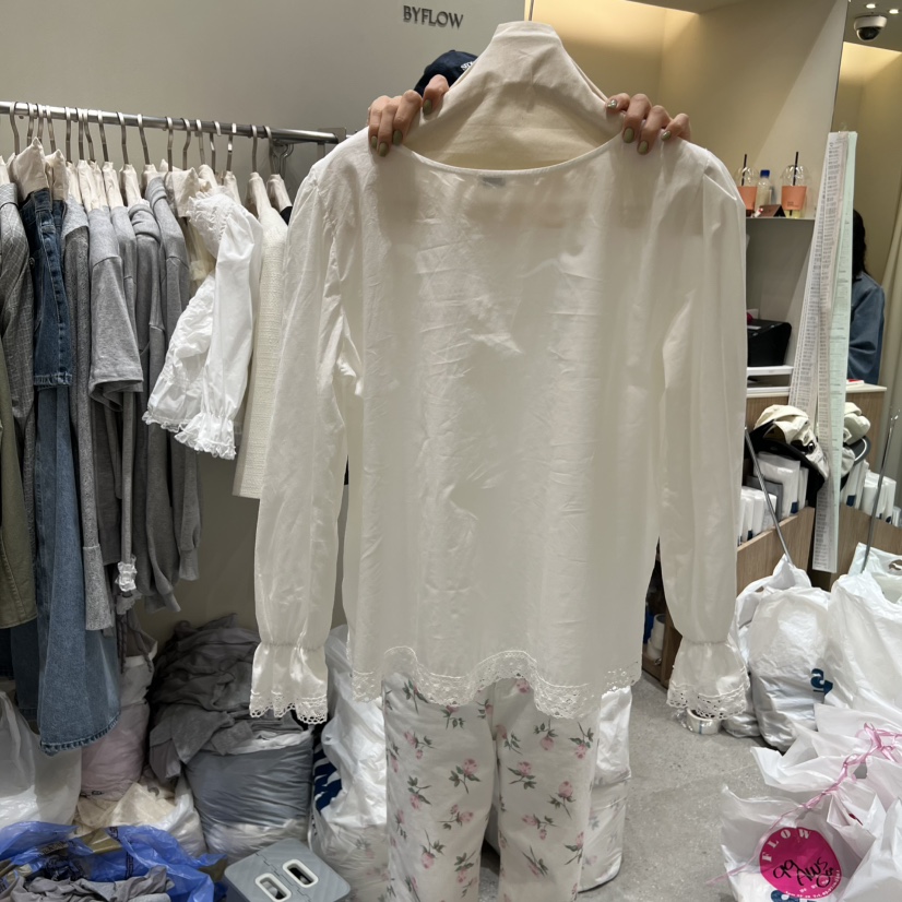 BY FLOW韓國直郵實拍女裝新款職業時尚26春夏襯衫蕾絲衫BY FLOW襯衫/蕾絲衫