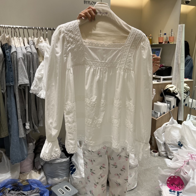 BY FLOW韓國直郵實拍女裝新款職業時尚26春夏襯衫蕾絲衫BY FLOW襯衫/蕾絲衫圖色1