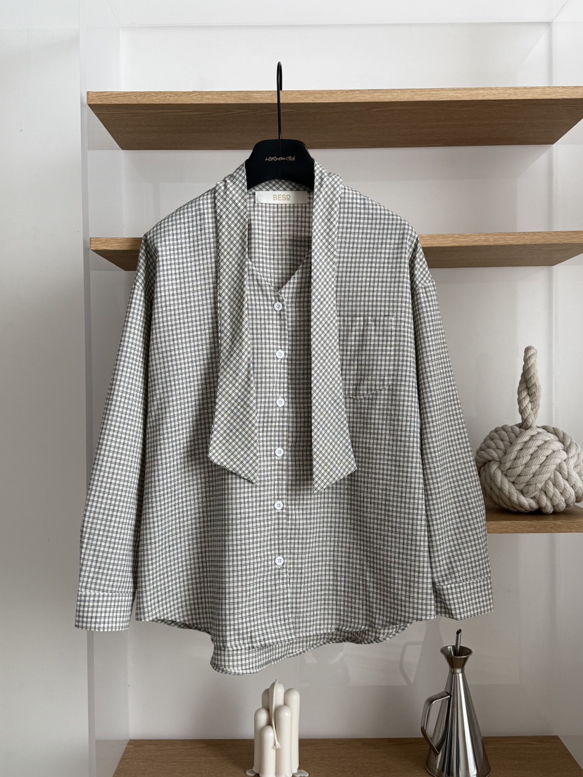 LARCENCICL/BESO韓國東大門代購女士新品26春夏襯衫蕾絲衫LARCENCICL/BESO襯衫/蕾絲衫圖色1