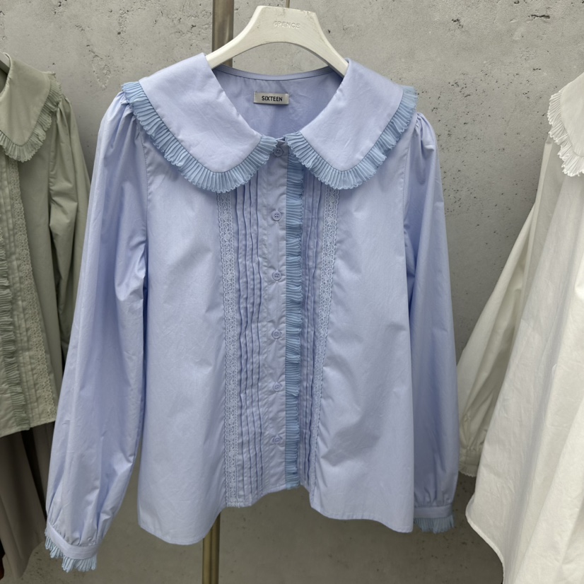 SIXTEEN韓國直郵實拍女士新品人氣時尚26春夏推薦襯衫蕾絲衫SIXTEEN襯衫/蕾絲衫圖色2