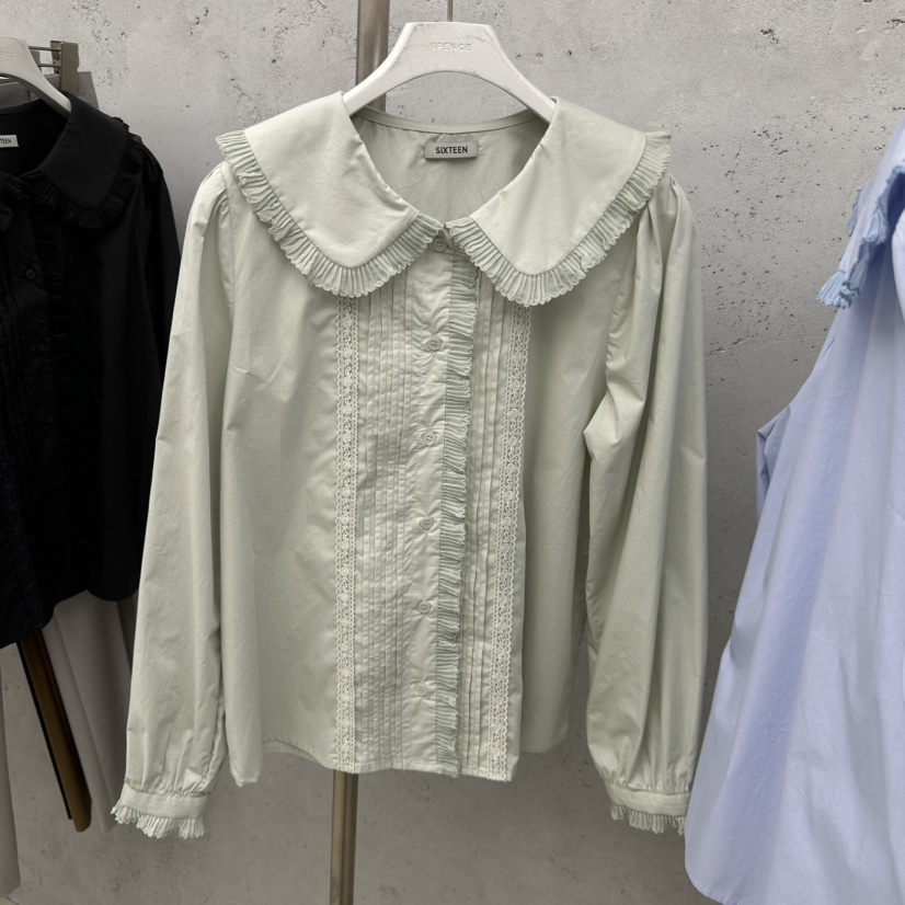 SIXTEEN韓國直郵實拍女士新品人氣時尚26春夏推薦襯衫蕾絲衫SIXTEEN襯衫/蕾絲衫圖色3