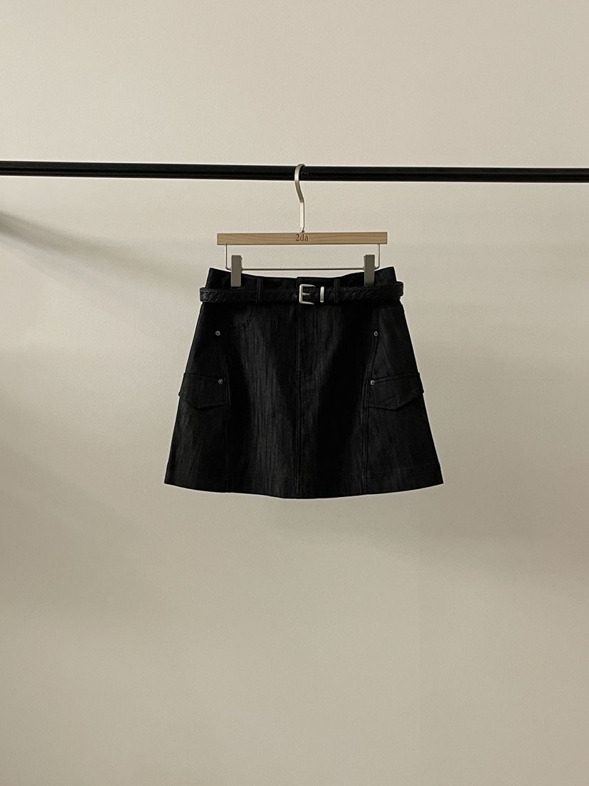 2DA/DARIMI-P韓國代購女裝新品職業時尚26春夏短裙含腰帶2DA/DARIMI-P短裙圖色3黑色