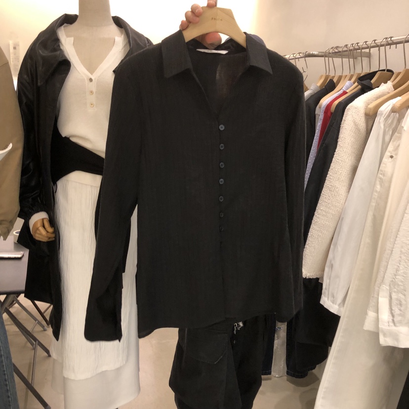 PHILO韓國直郵女士新款時尚熱賣推薦人氣職業休閑襯衫蕾絲衫PHILO襯衫/蕾絲衫圖色2
