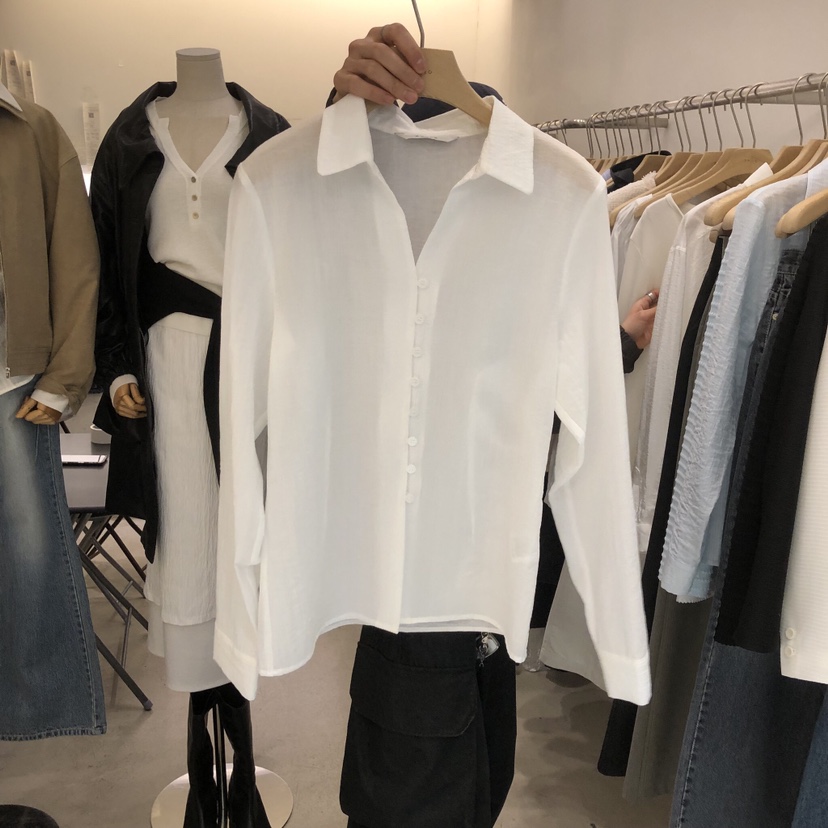 PHILO韓國直郵女士新款時尚熱賣推薦人氣職業休閑襯衫蕾絲衫PHILO襯衫/蕾絲衫圖色3