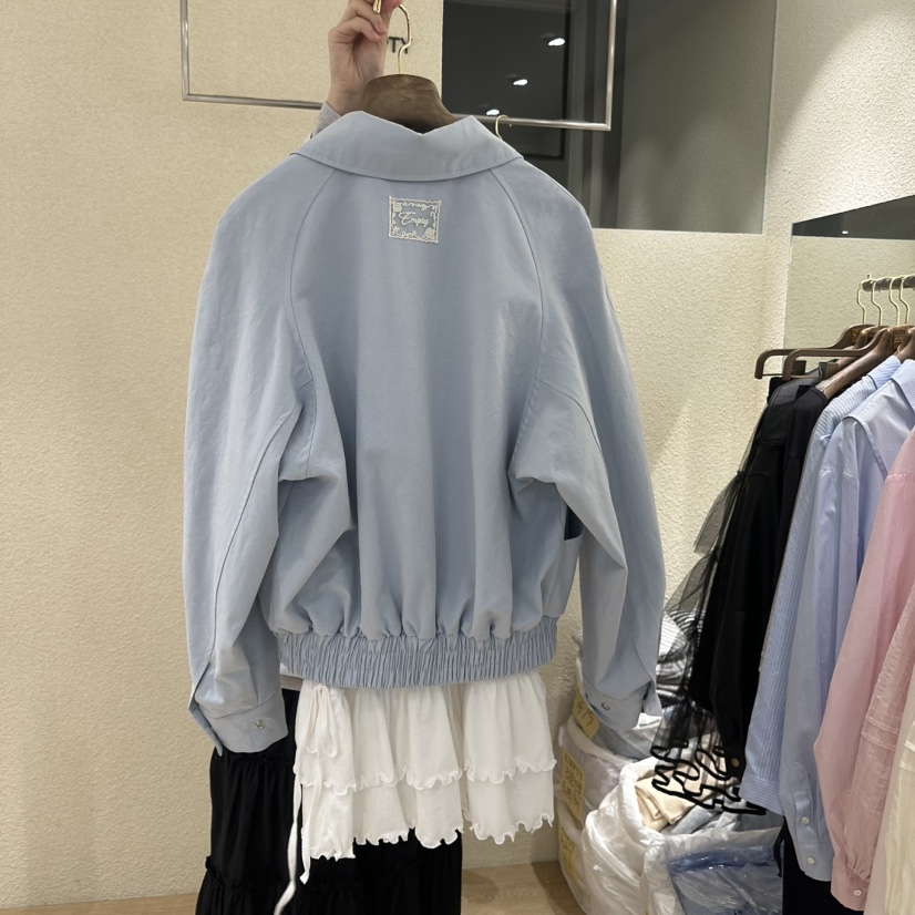 EMPTY韓國東大門直郵女士新品26春夏推薦時尚襯衫蕾絲衫口袋EMPTY襯衫/蕾絲衫