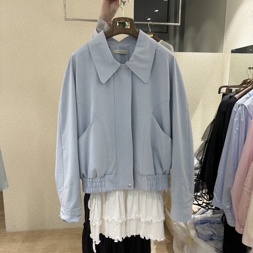 EMPTY韓國東大門直郵女士新品26春夏推薦時尚襯衫蕾絲衫口袋EMPTY襯衫/蕾絲衫圖色1