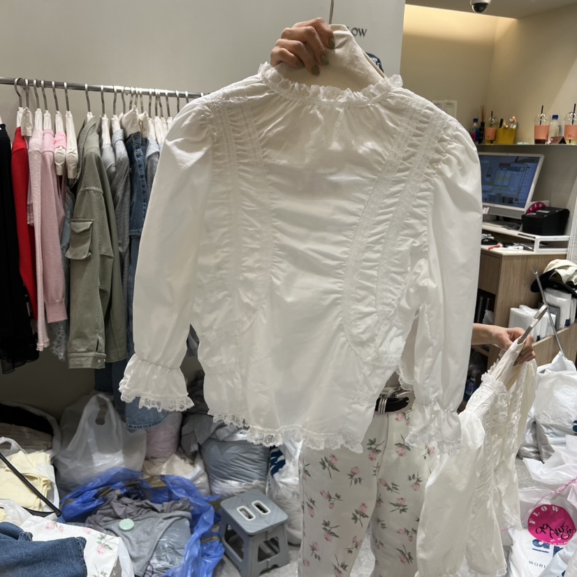 BY FLOW韓國直郵實拍女士新品職業人氣熱賣26春夏襯衫蕾絲衫BY FLOW襯衫/蕾絲衫