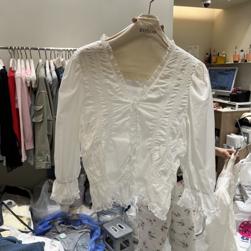 BY FLOW韓國直郵實拍女士新品職業人氣熱賣26春夏襯衫蕾絲衫BY FLOW襯衫/蕾絲衫圖色2