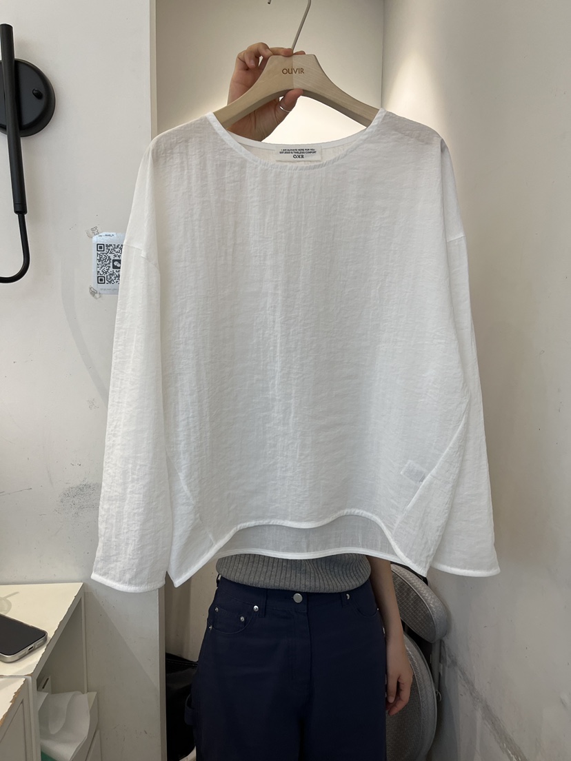 OUVIR韓國直郵實拍女士新款26春夏推薦休閑時尚襯衫蕾絲衫O.V.R/OUVIR襯衫/蕾絲衫圖色1