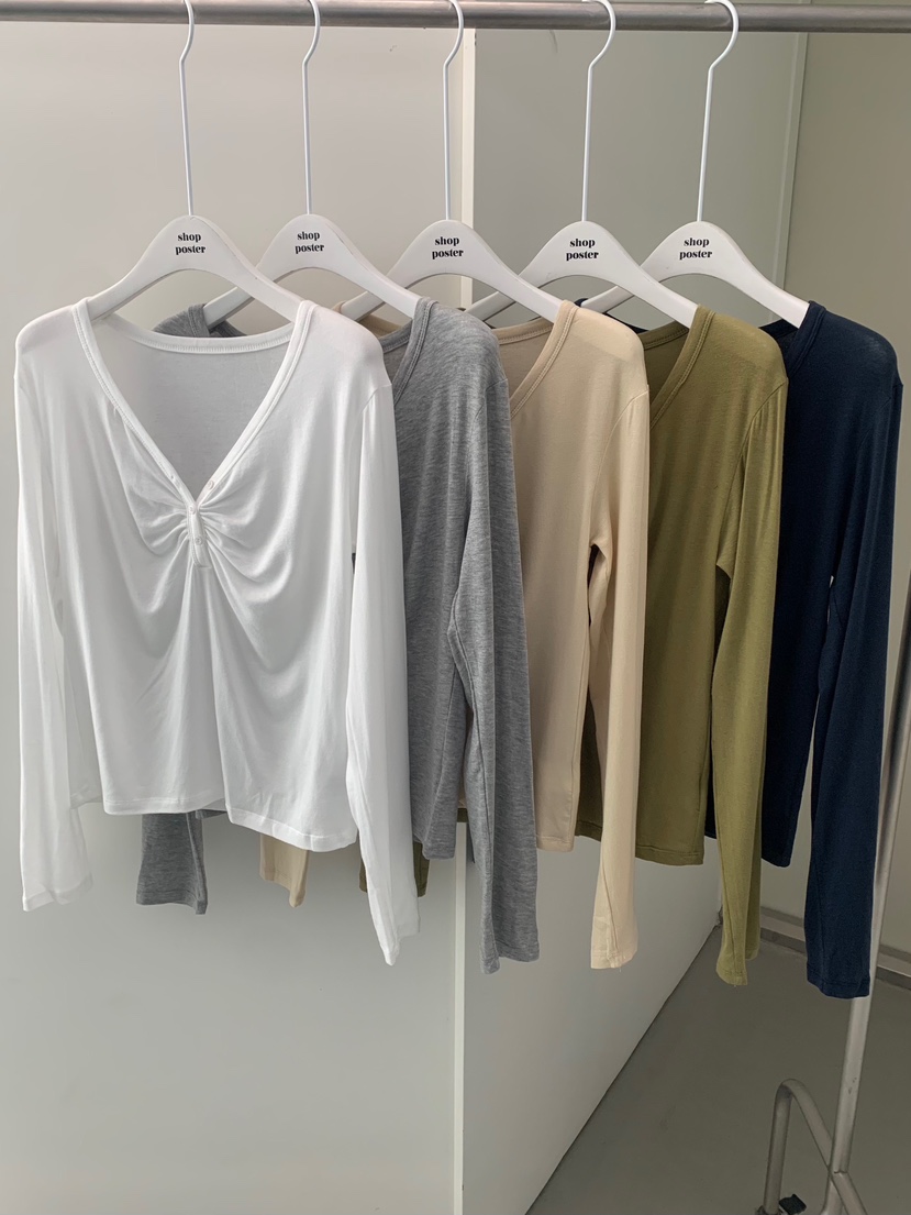SHOP POSTER韓國直郵女士新品職業26春夏時尚推薦長袖T恤SHOP_POSTER長袖T恤