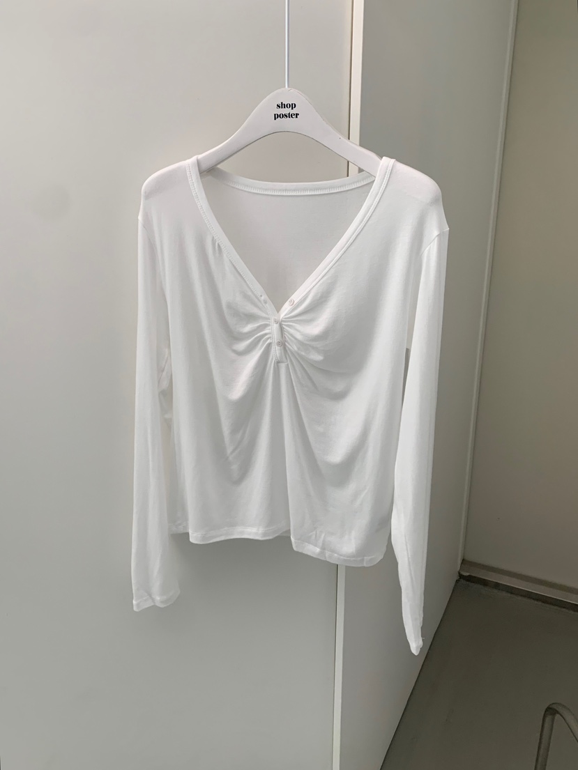 SHOP POSTER韓國直郵女士新品職業26春夏時尚推薦長袖T恤SHOP_POSTER長袖T恤圖色1