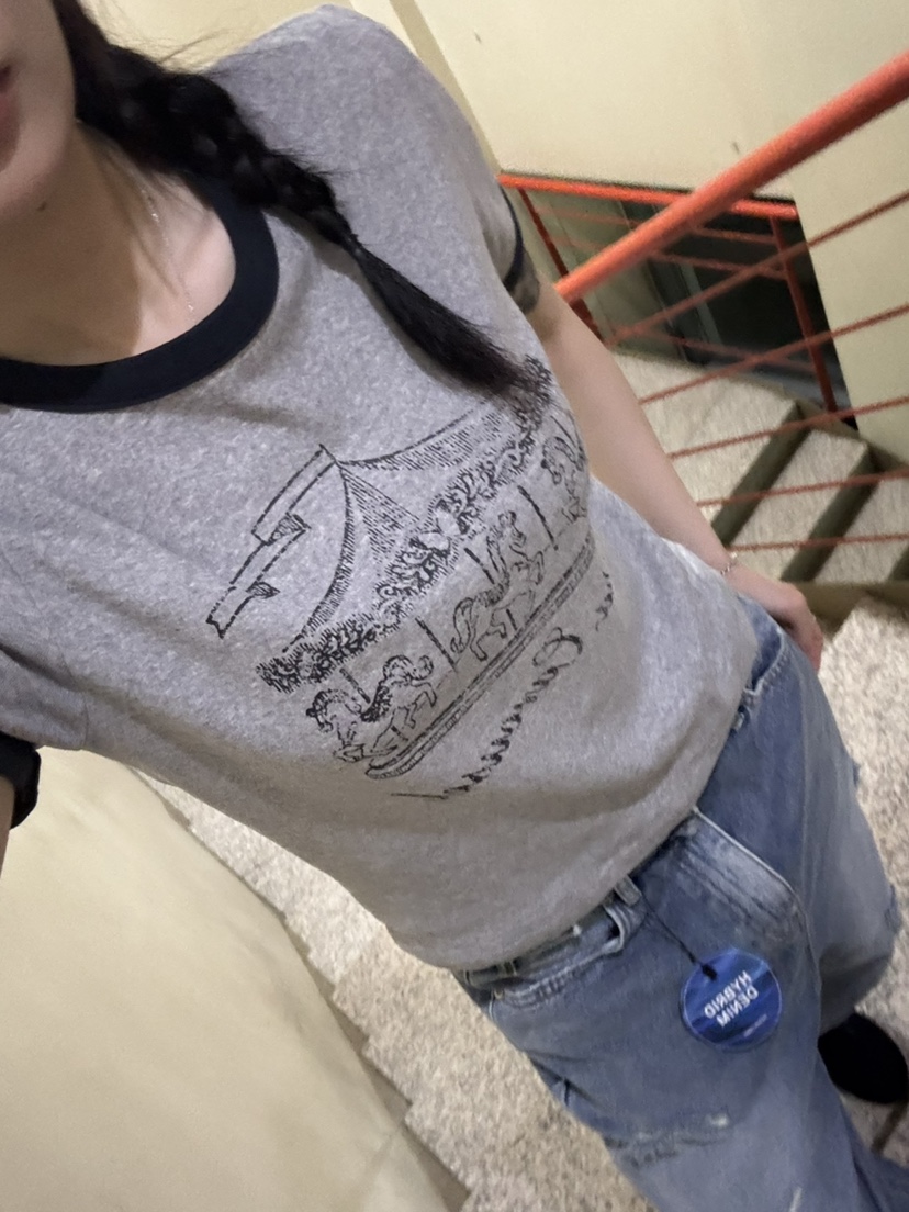 I MFACT韓國直郵實拍女士新品人氣26春夏休閑時尚熱賣T恤I MFACTT恤圖色2