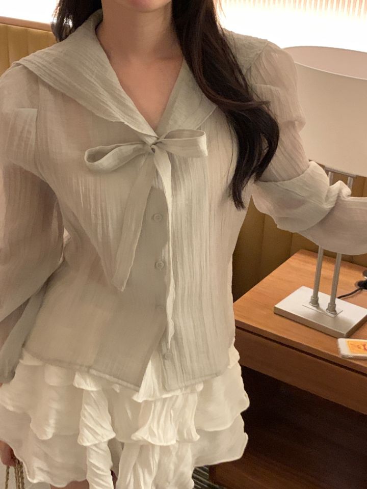 CRONG韓國東大門直郵女裝新款人氣熱賣26春夏時尚襯衫蕾絲衫CRONG襯衫/蕾絲衫