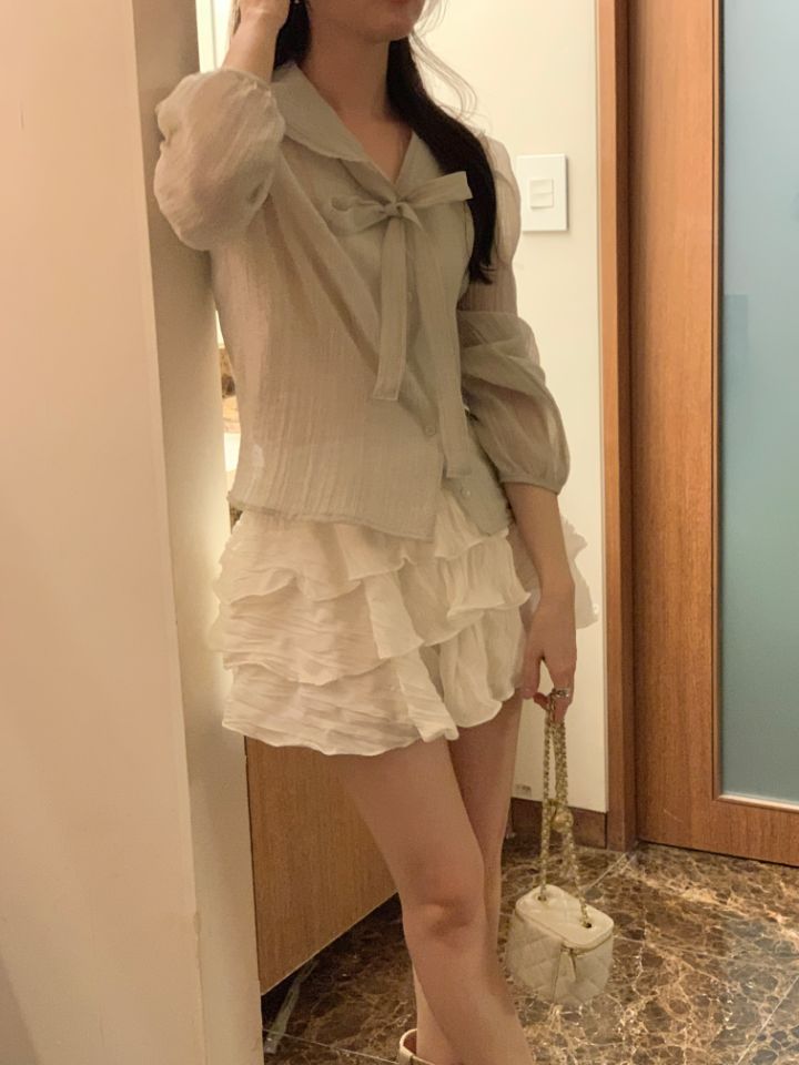 CRONG韓國東大門直郵女裝新款人氣熱賣26春夏時尚襯衫蕾絲衫CRONG襯衫/蕾絲衫