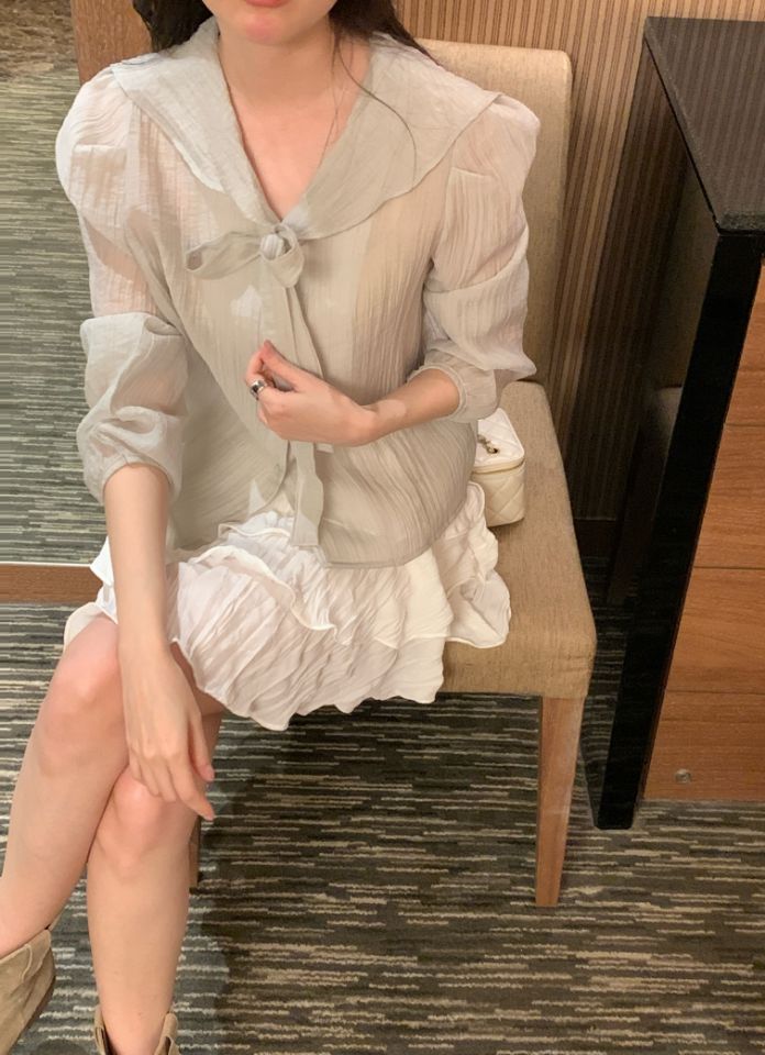 CRONG韓國東大門直郵女裝新款人氣熱賣26春夏時尚襯衫蕾絲衫CRONG襯衫/蕾絲衫