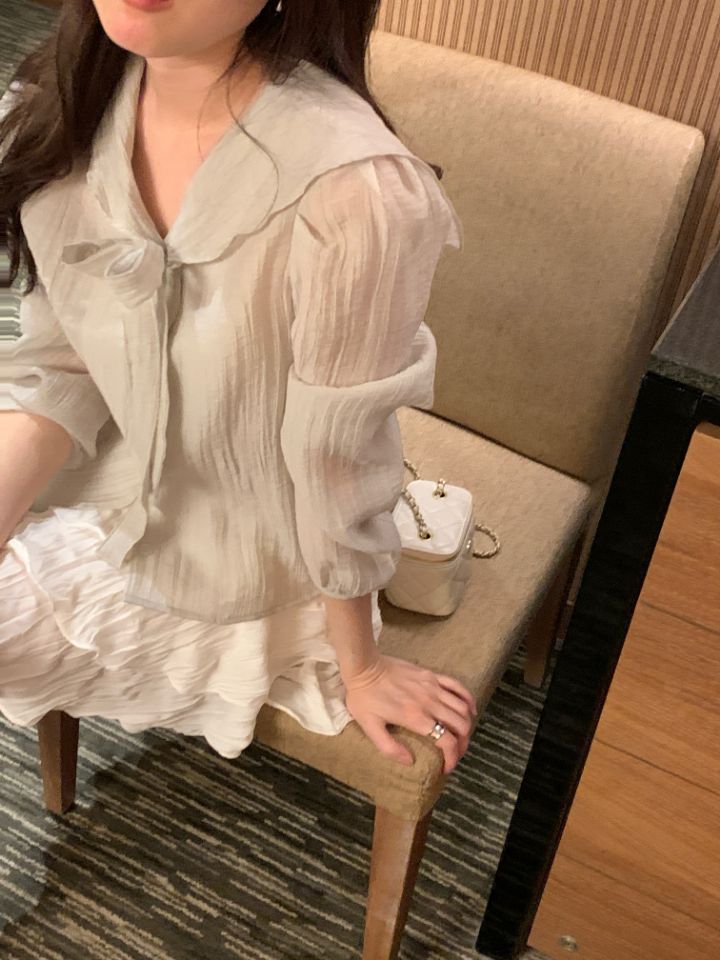 CRONG韓國東大門直郵女裝新款人氣熱賣26春夏時尚襯衫蕾絲衫CRONG襯衫/蕾絲衫