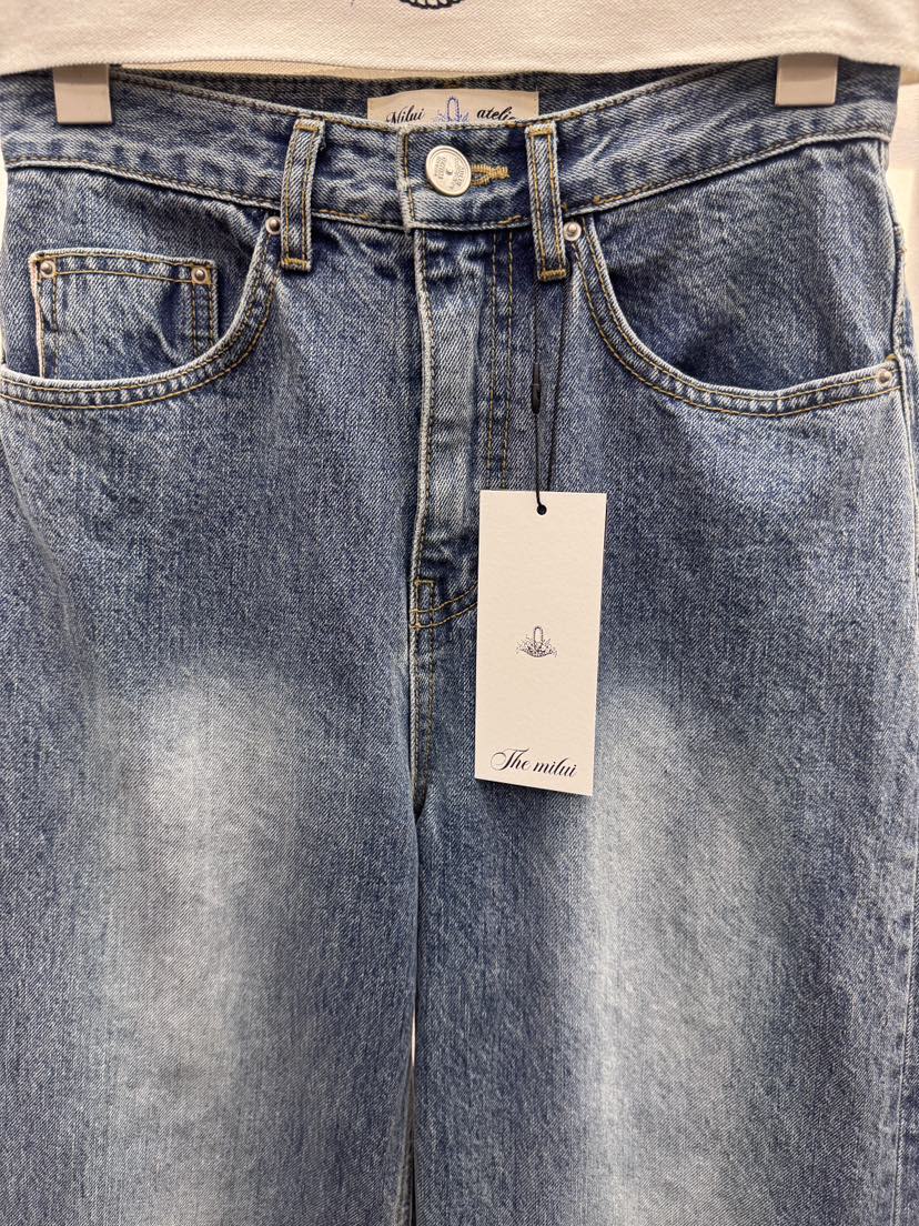 MILUI韓國直郵實拍女士新品休閑職業時尚人氣推薦熱賣牛仔褲MILUI牛仔褲
