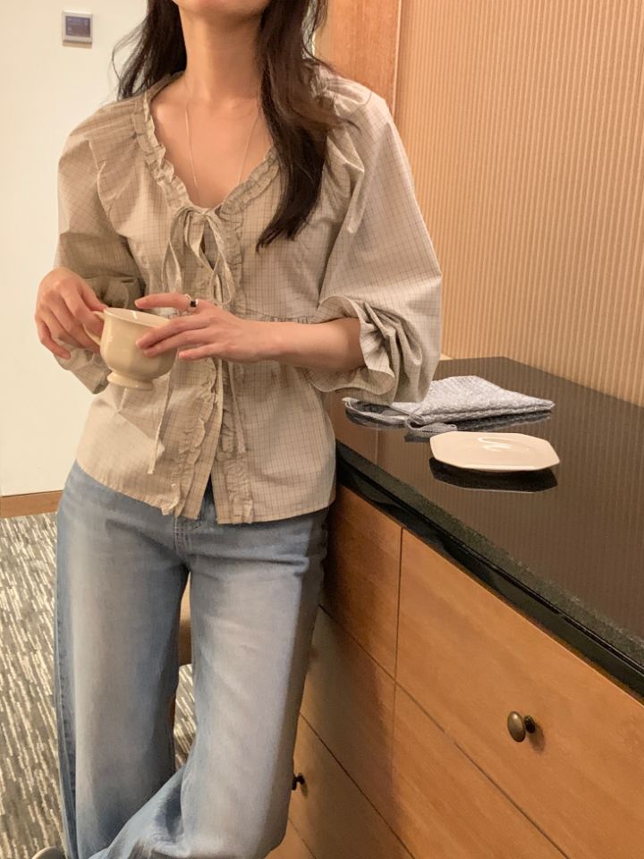 CRONG東大門代購女士新品熱賣26春夏休閑人氣時尚襯衫蕾絲衫CRONG襯衫/蕾絲衫