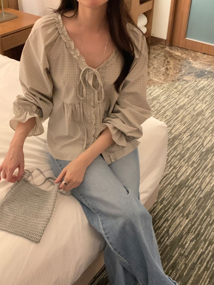 CRONG東大門代購女士新品熱賣26春夏休閑人氣時尚襯衫蕾絲衫CRONG襯衫/蕾絲衫