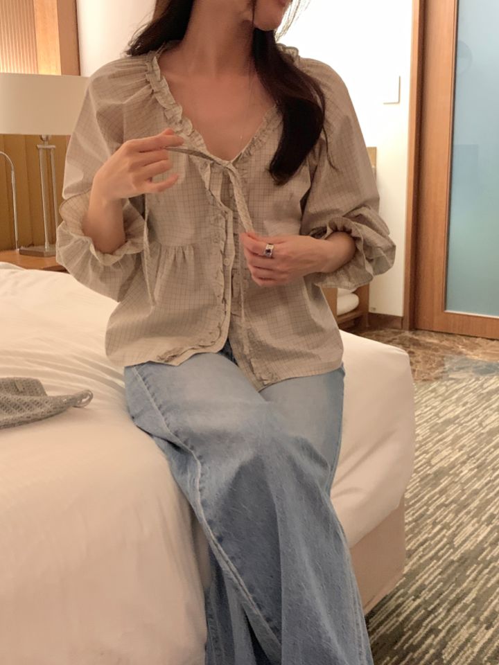 CRONG東大門代購女士新品熱賣26春夏休閑人氣時尚襯衫蕾絲衫CRONG襯衫/蕾絲衫