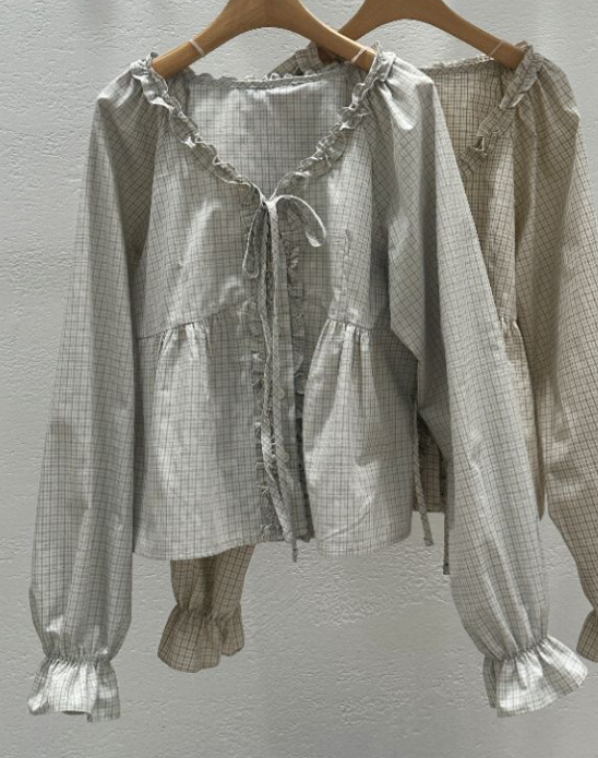 CRONG東大門代購女士新品熱賣26春夏休閑人氣時尚襯衫蕾絲衫CRONG襯衫/蕾絲衫圖色1