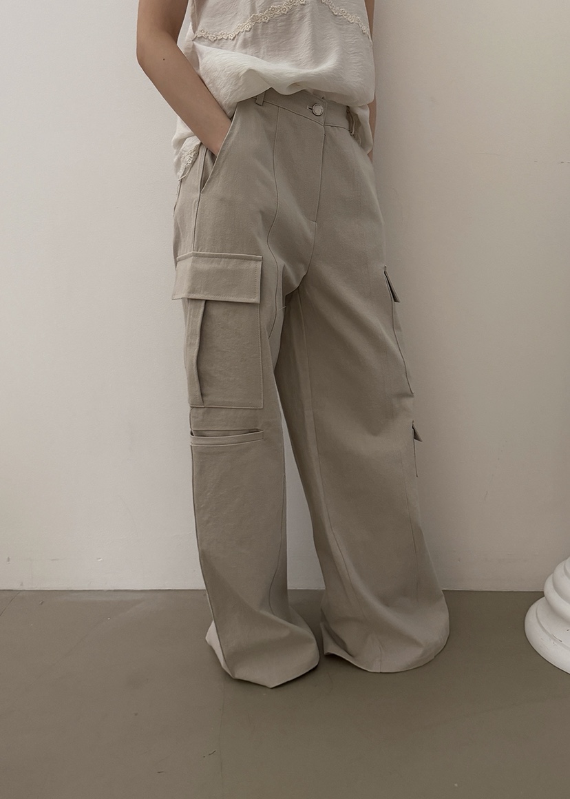 AMOOD東大門代購女士新款休閑26春夏時尚熱賣人氣休閑褲口袋AMOOD休閑褲