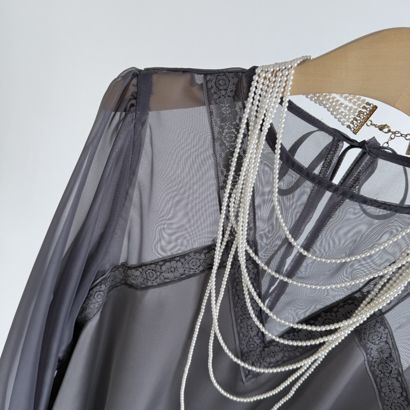 JENNY 1976韓國東大門代購女士新品時尚襯衫蕾絲衫不含項鏈真絲JENNY 1976襯衫/蕾絲衫