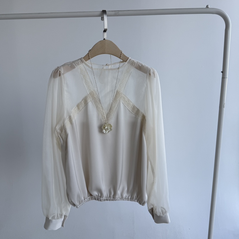 JENNY 1976韓國東大門代購女士新品時尚襯衫蕾絲衫不含項鏈真絲JENNY 1976襯衫/蕾絲衫圖色1