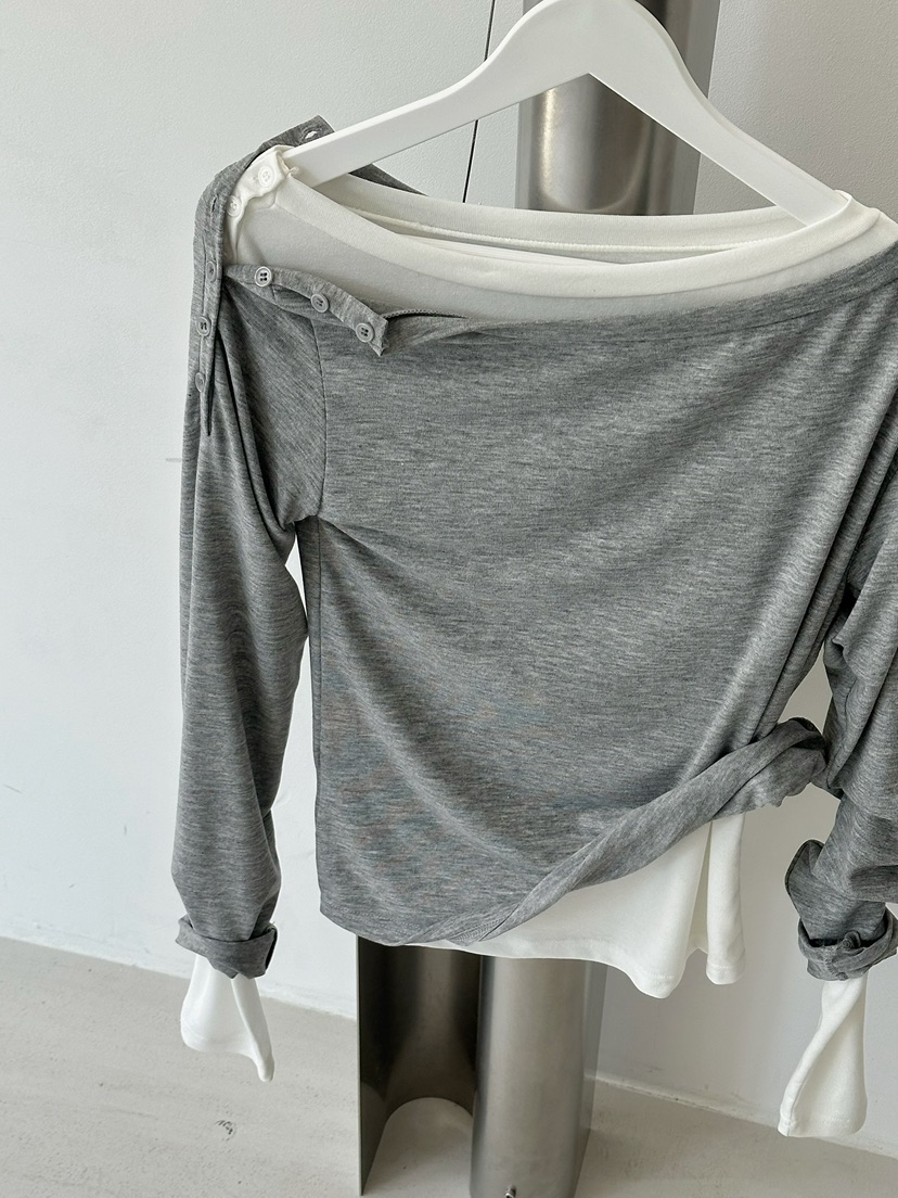 BYRING韓國東大門代購女裝新款人氣推薦休閑長袖T恤不含吊帶BYRING長袖T恤