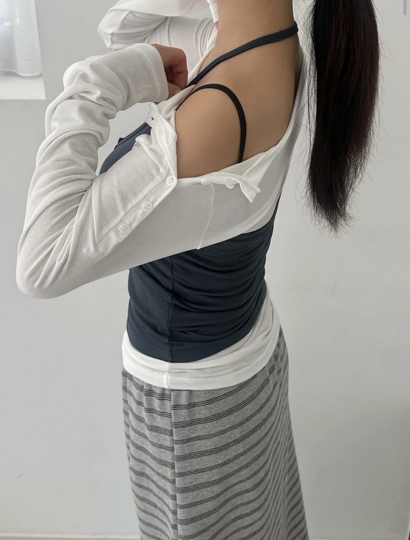 BYRING韓國東大門代購女裝新款人氣推薦休閑長袖T恤不含吊帶BYRING長袖T恤