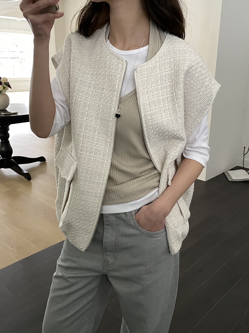 ATHEA韓國代購女士新款真品職業熱賣26春夏馬甲不含內搭粗花呢ATHEA馬甲圖色2