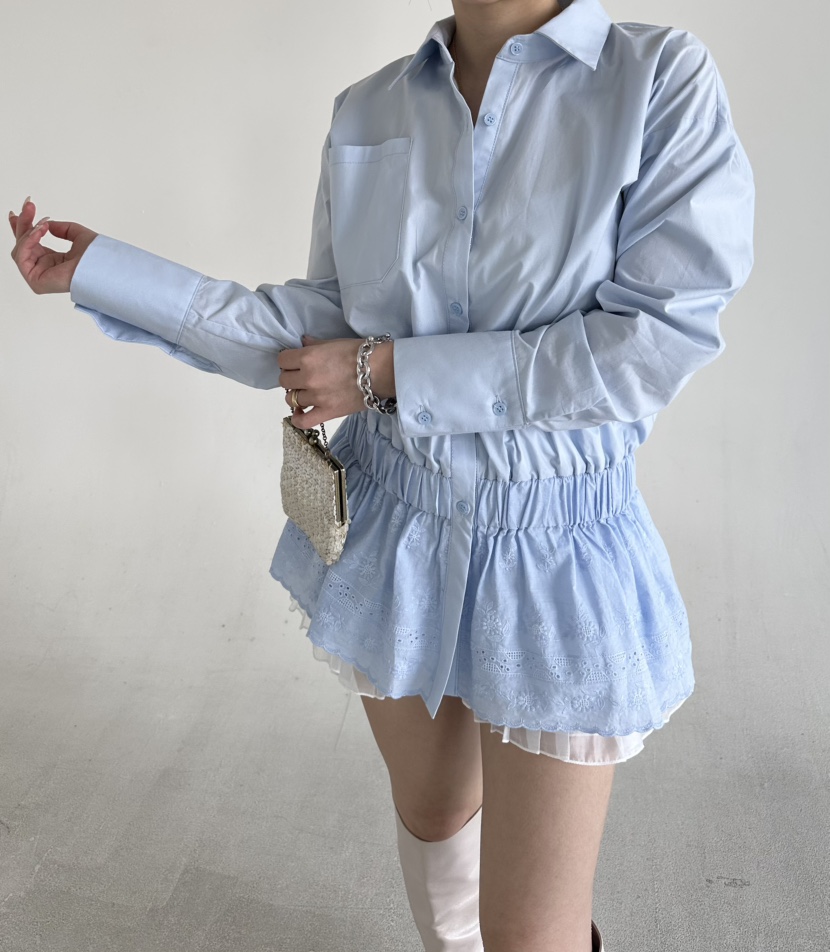 JENNY 1976韓國東大門直郵女士新品推薦人氣襯衫蕾絲衫腰帶JENNY 1976襯衫/蕾絲衫