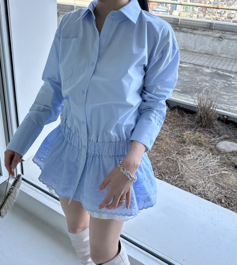 JENNY 1976韓國東大門直郵女士新品推薦人氣襯衫蕾絲衫腰帶JENNY 1976襯衫/蕾絲衫