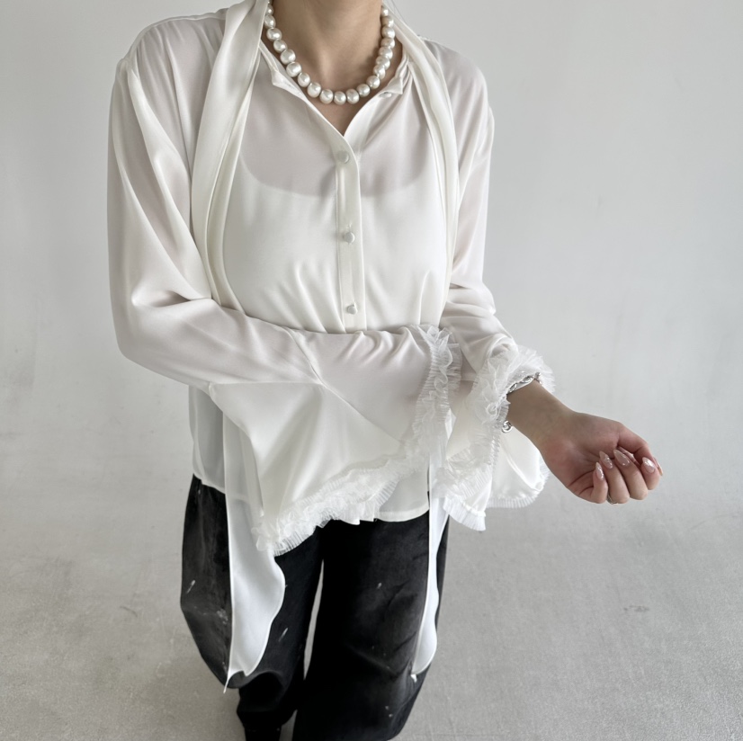 JENNY 1976韓國直郵女裝新品推薦熱賣襯衫蕾絲衫袖子蕾絲JENNY 1976襯衫/蕾絲衫