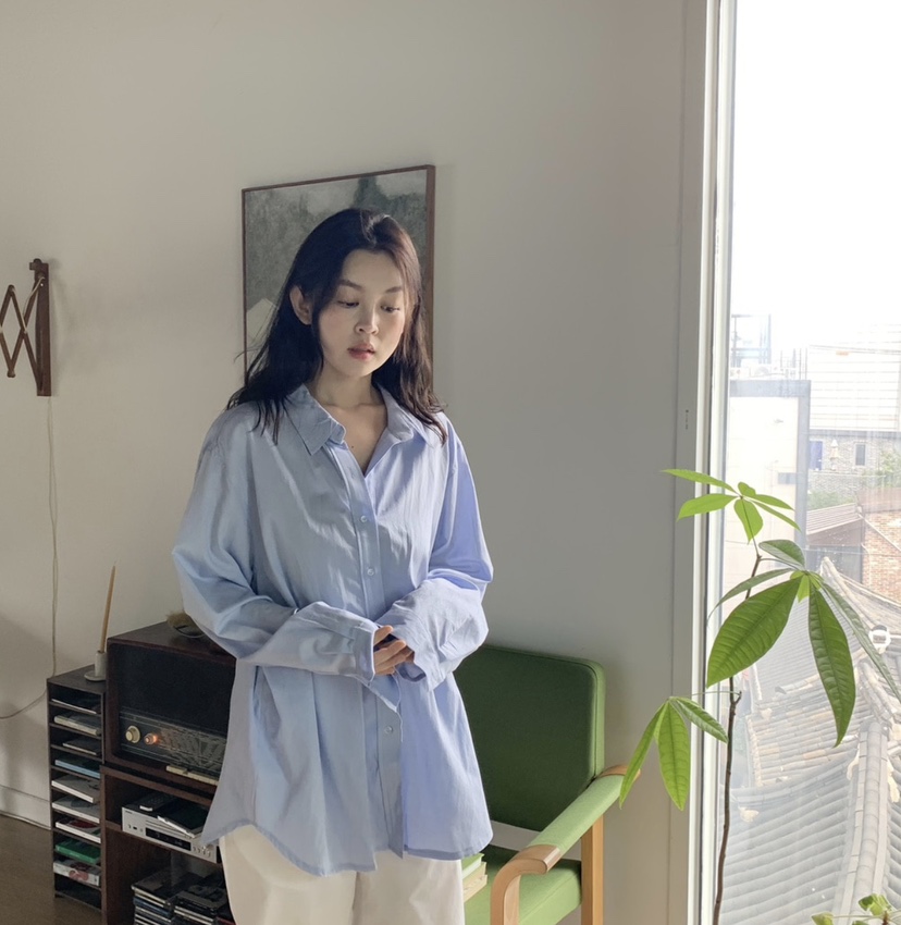 LETAILOR韓國東大門直郵女士新品休閑人氣襯衫蕾絲衫寬松LETAILOR襯衫/蕾絲衫